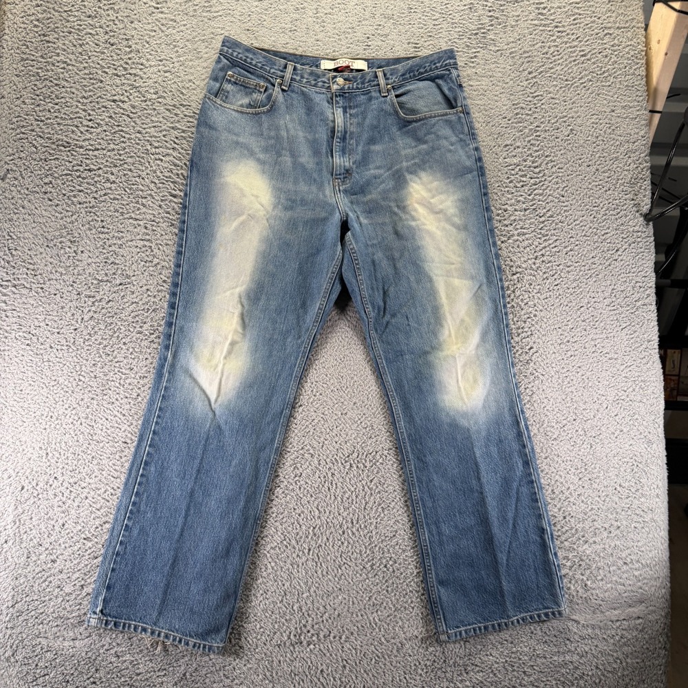 Vintage Sonoma Jeans Mens 36x32 Blue Cotton Denim Bootcut Faded Baggy Workwear